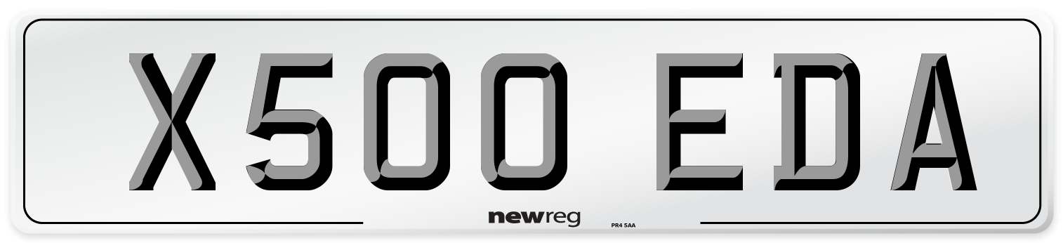 X500 EDA Number Plate from New Reg